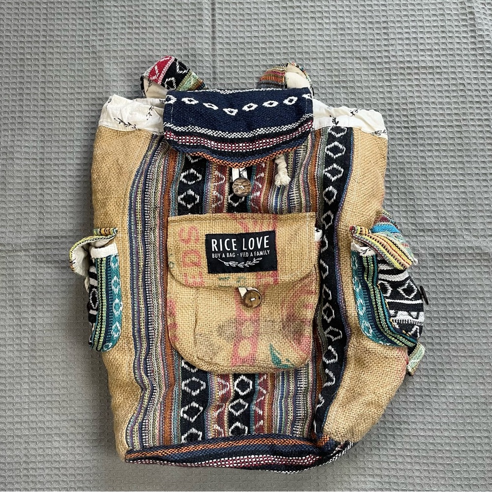 Rice Love‎ Backpack Recycled Natural Minimalist